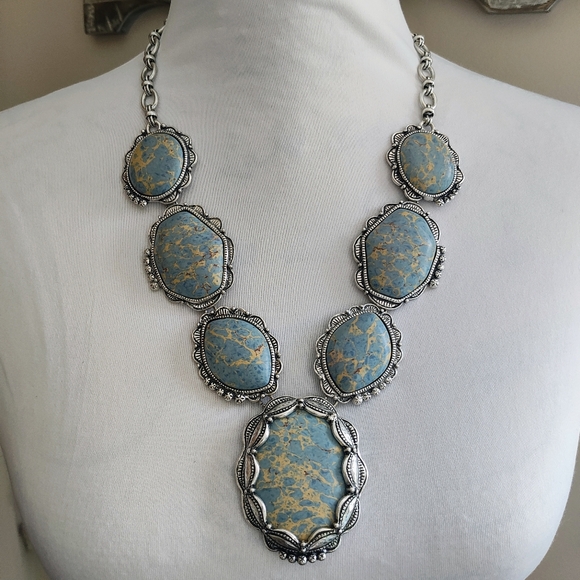 Chico's Jasper Chunky Southwest Necklace - Picture 1 of 10
